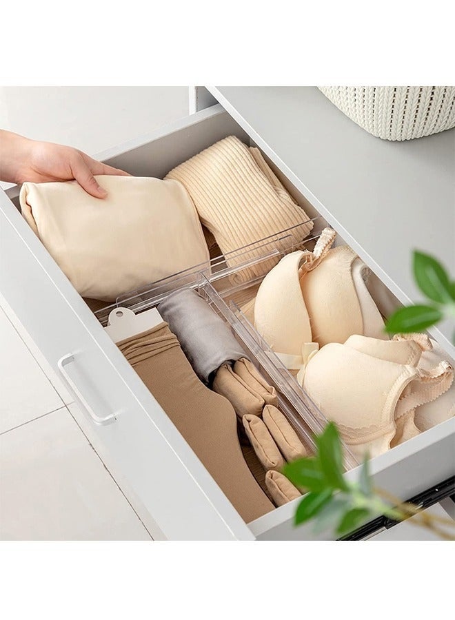 Expandable Drawer Divider 4PCS Clear Kitchen Separators Adjustable 27.5-52cm dresser organizer Separators for Divide Kitchen Utensils Clothes Cosmetics Stationeries - Image 3